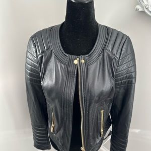 Vince Camuto black leather jacket